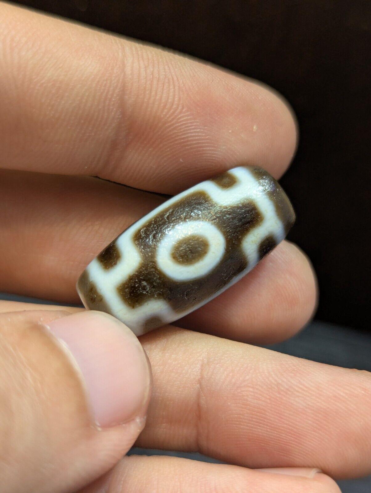 Powerful tibetan old agate 2 eyes in eyes dzi bead spirituality pendant