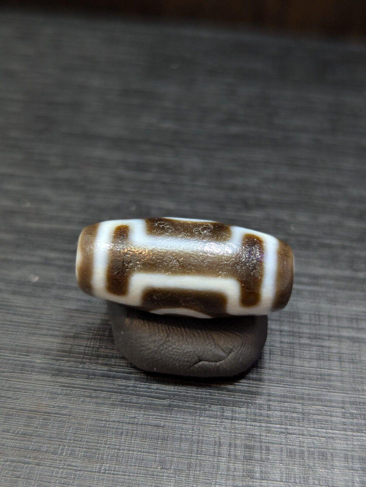 Powerful tibetan old agate 2 eyes in eyes dzi bead spirituality pendant