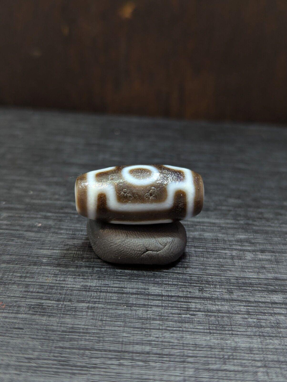 Powerful tibetan old agate 2 eyes in eyes dzi bead spirituality pendant