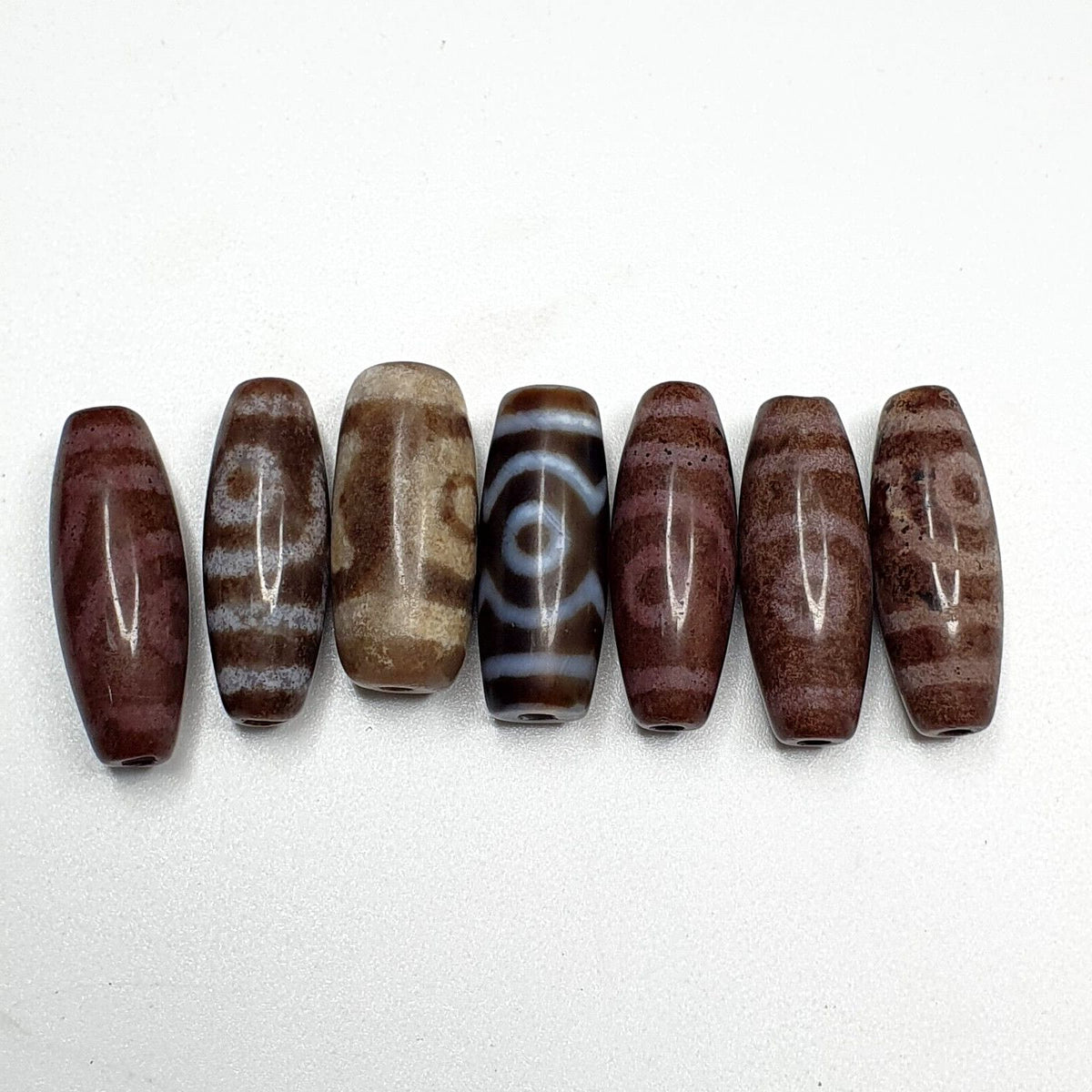 Lot 7 eye bead tibetan dzi bead old amulet agate tibet gzi pendant #127