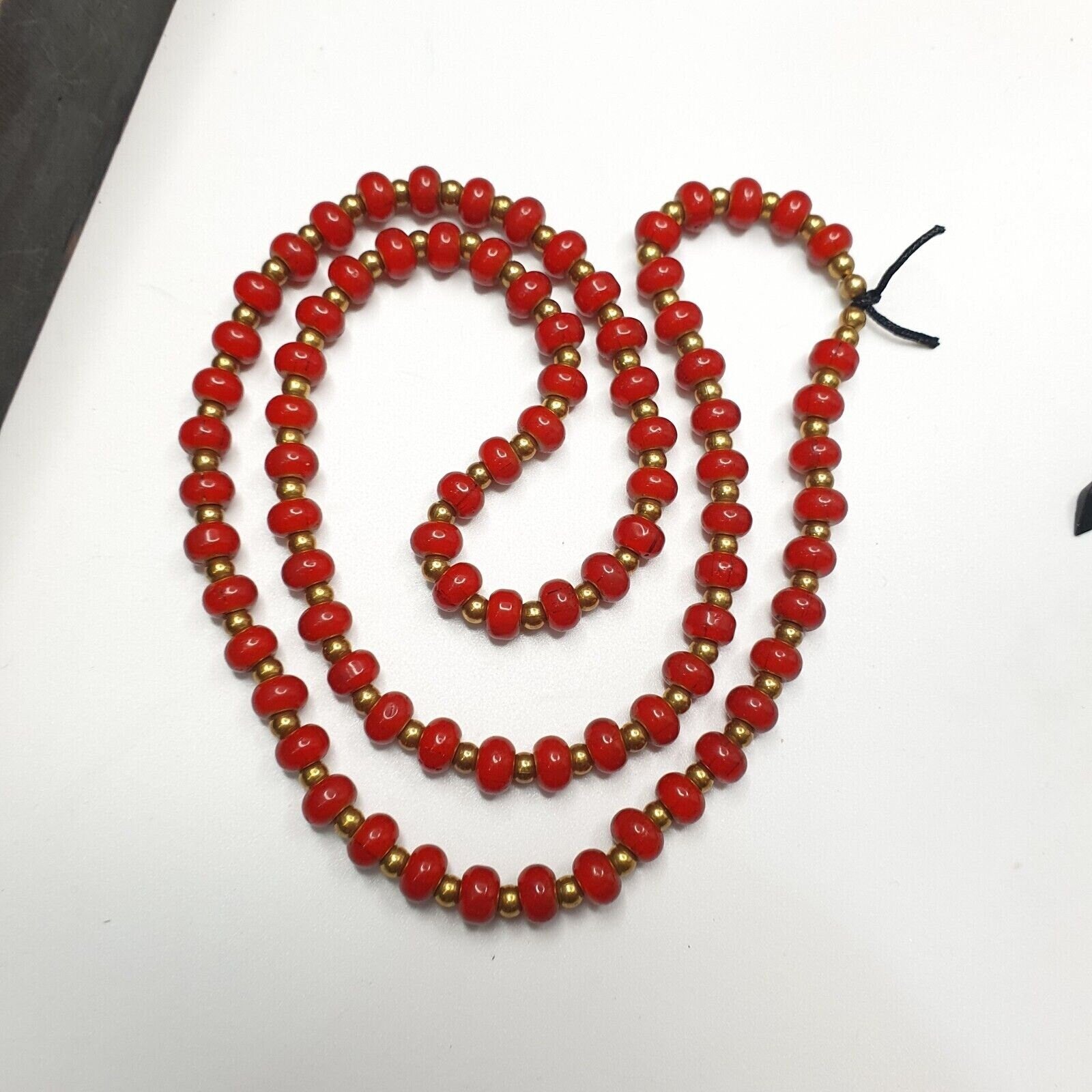 7mm antique venetian white heart trade beads