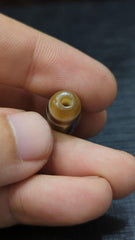 Tibetan Agate Dzi Bead Amulet: 3 Circle Eyes Stone