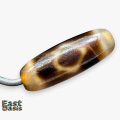 Tibetan Agate Dzi Bead Amulet: Two Diamond Eyes