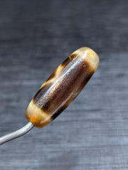 Tibetan Agate Dzi Bead Amulet: Two Diamond Eyes