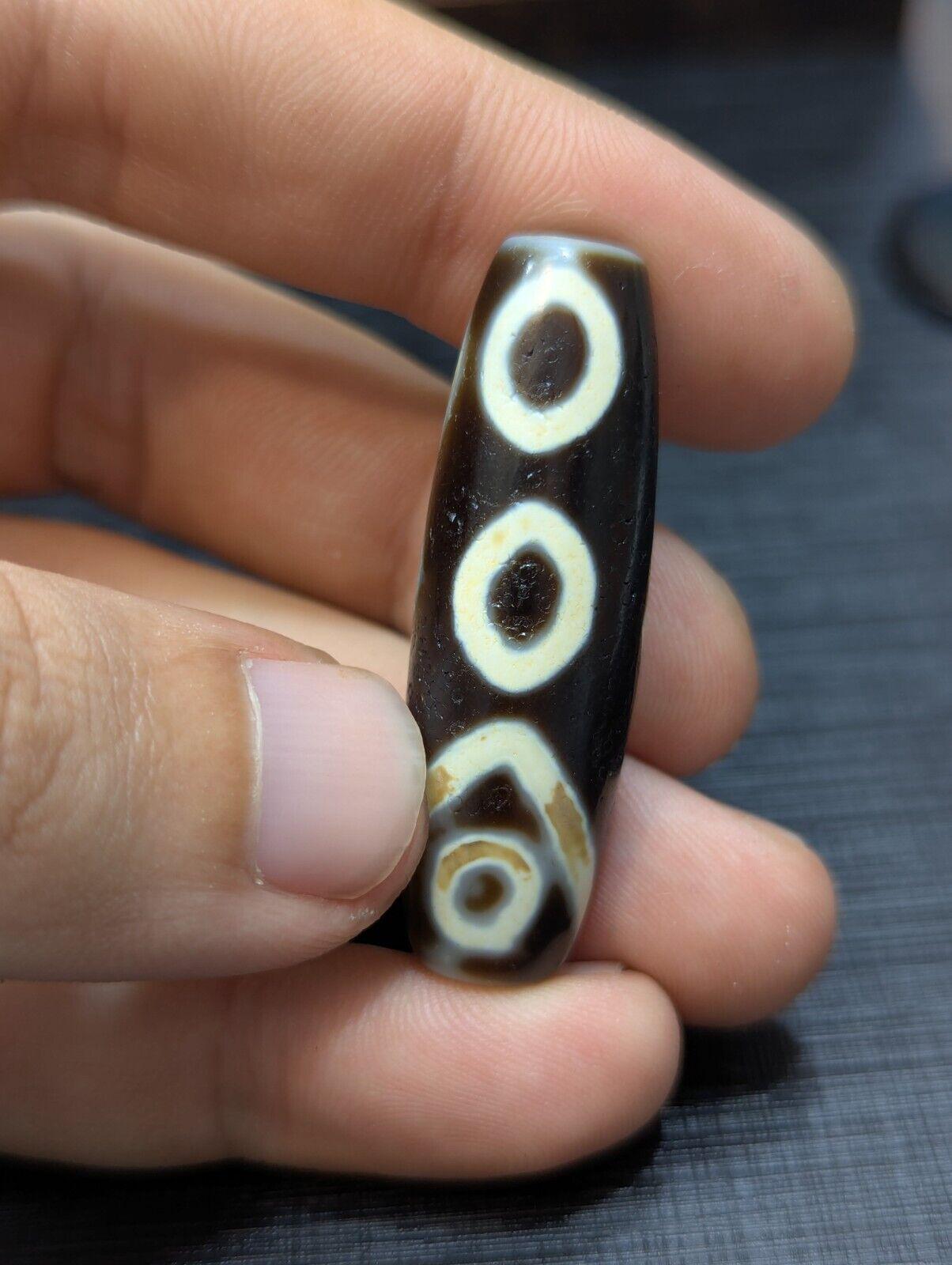 Old tibetan very unique pattern eye agate stone dzi bead amulet