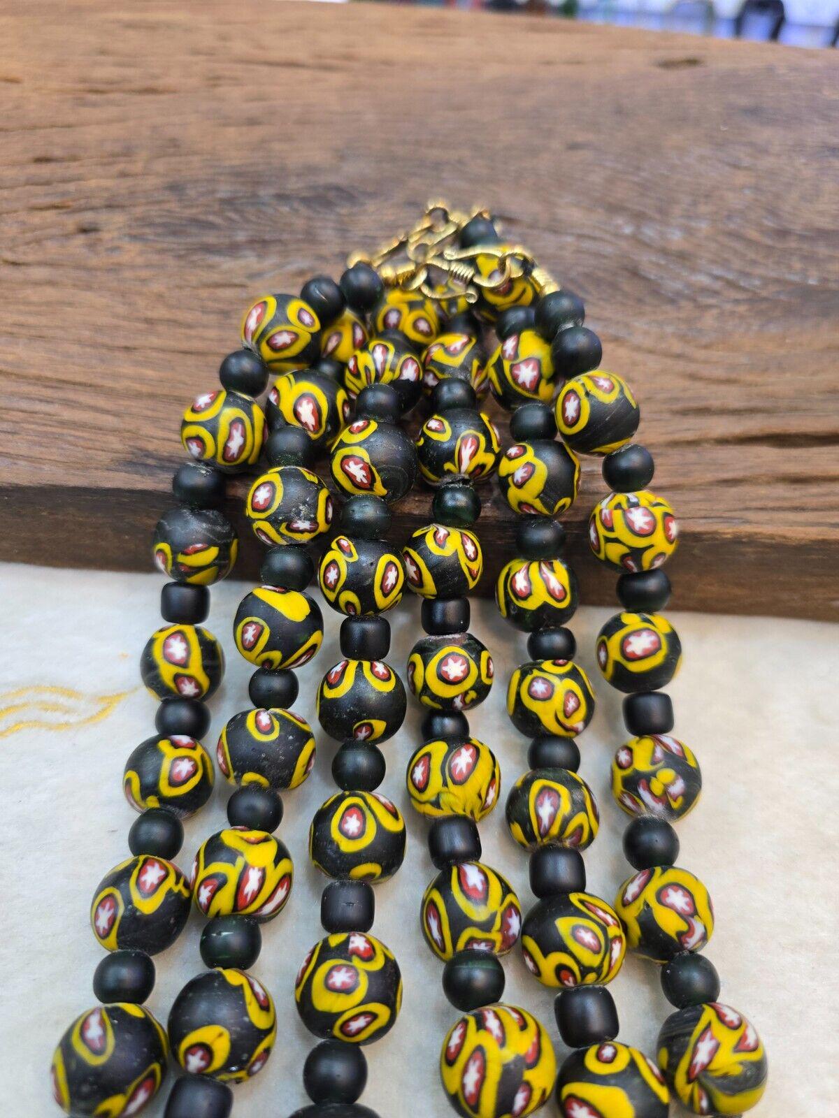 Art deco venerano moretti millefiori style eye glass beads big heavy beadsGift