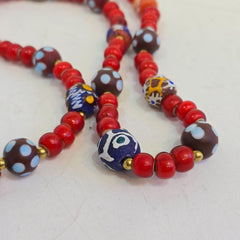 8mm venetian white heart african venetian style dotted beads necklace