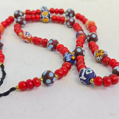 8mm venetian white heart african venetian style dotted beads necklace