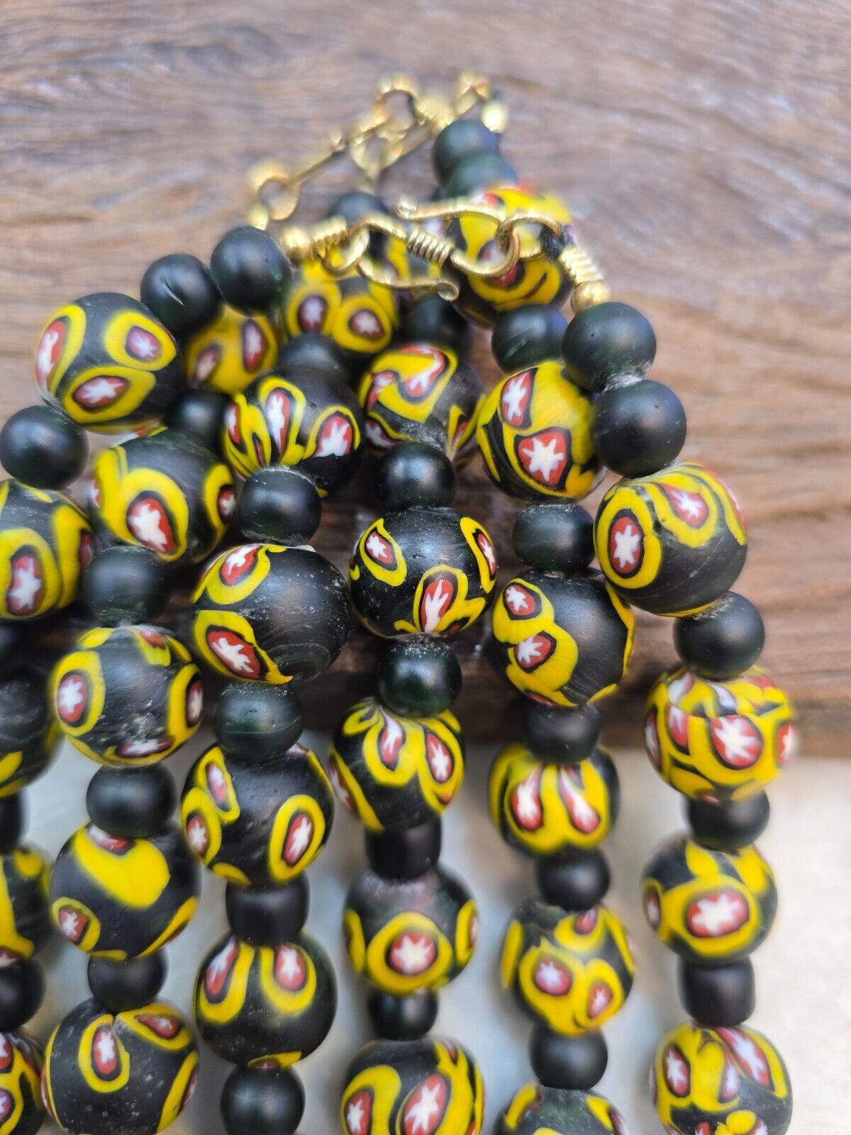 Art deco venerano moretti millefiori style eye glass beads big heavy beadsGift
