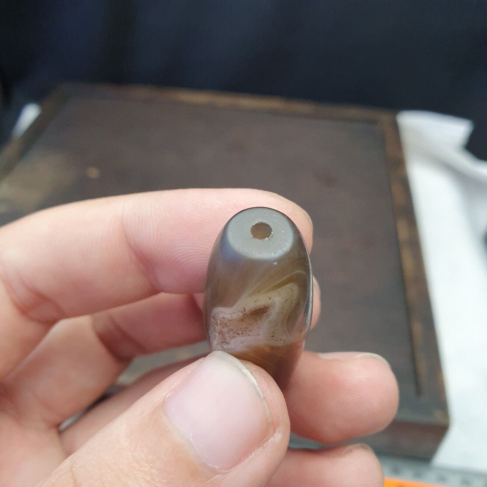 Vintage old himalayan indo tibetan  eye agate bead -of-vd-202