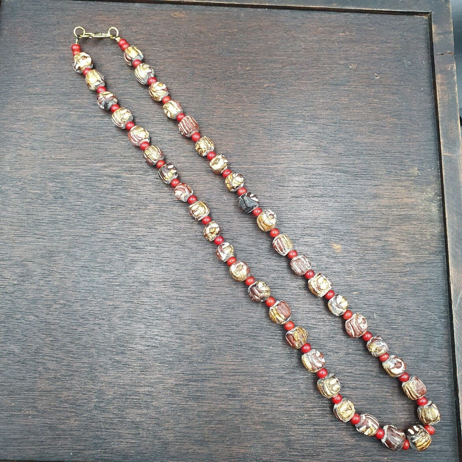 Antique vintage bodhi gold leafed beads tibetan burma buddhist power beads