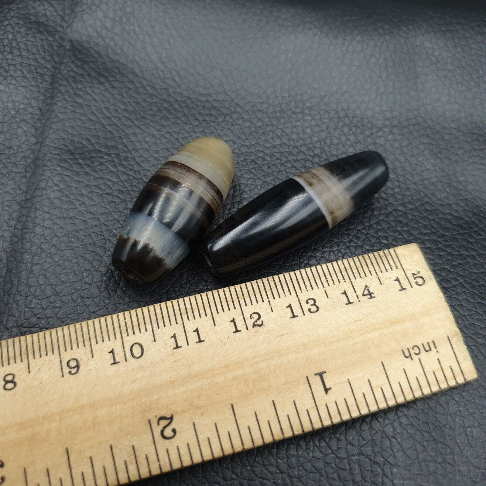 2 antique yemeni agate natural rare pattern african banded agate bead  ym-53