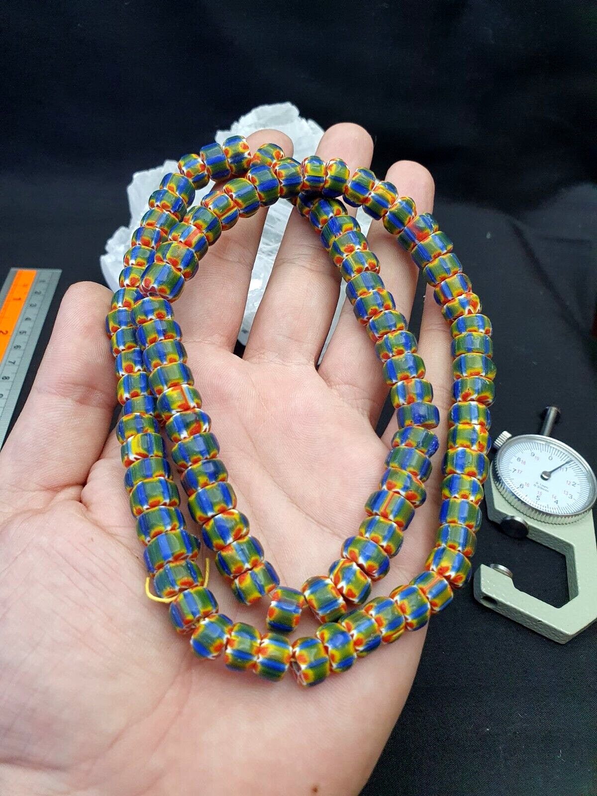 Multi color beads chevrons venetian glass beads african collection necklace 10mmGift
