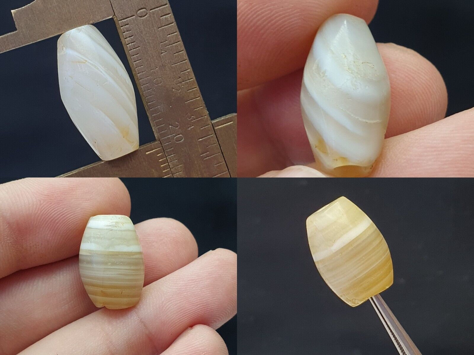 2 beads lot ancient 0ld sulaimany antique agate stone beads amulet from pakistan