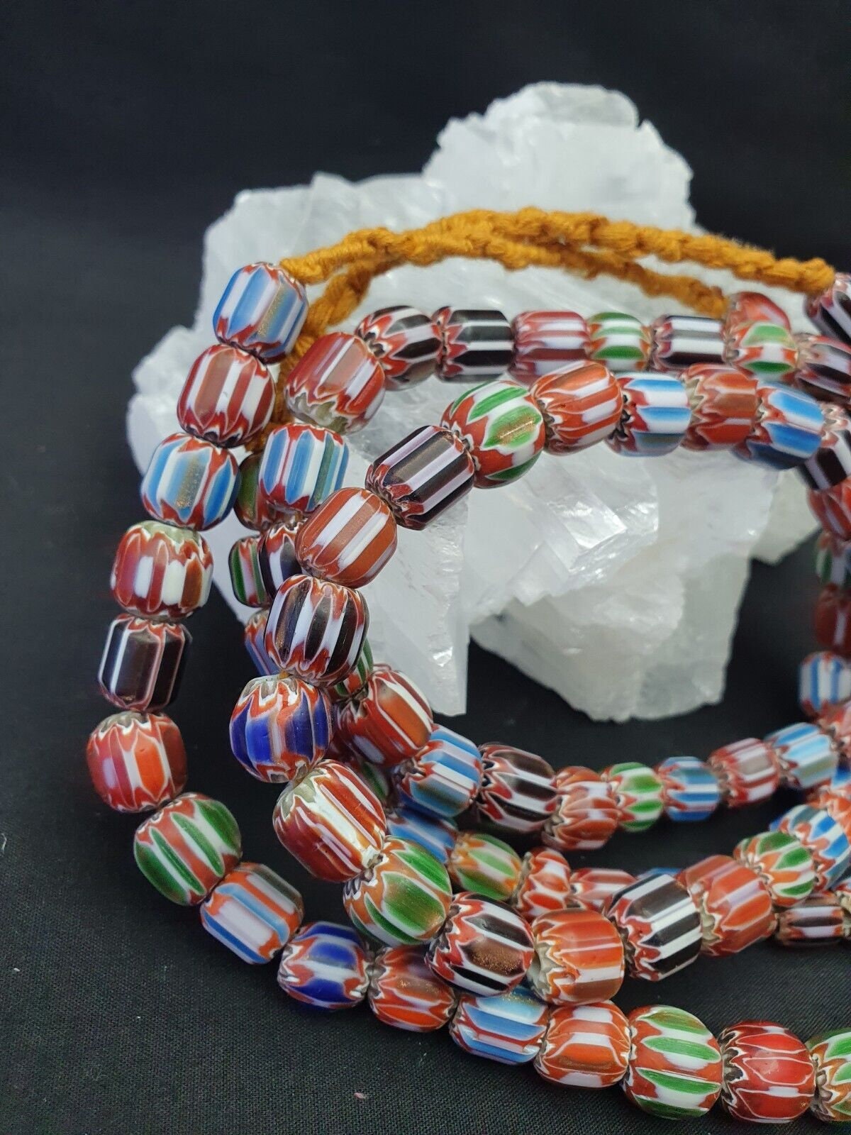 Multi color beads chevrons venetian glass beads african necklace 11-12mmGift
