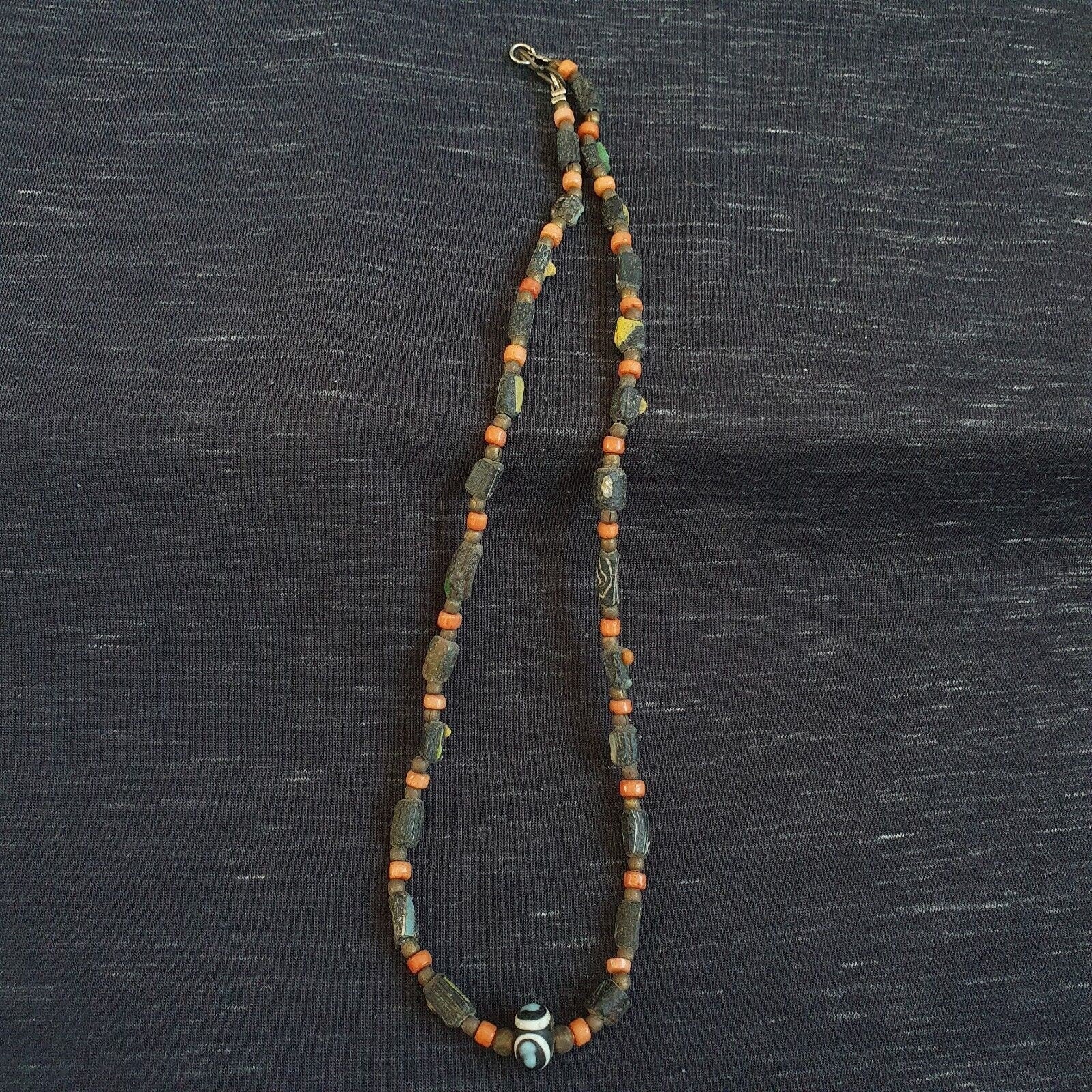 Antique roman era glass beads strand necklace #g1Gift