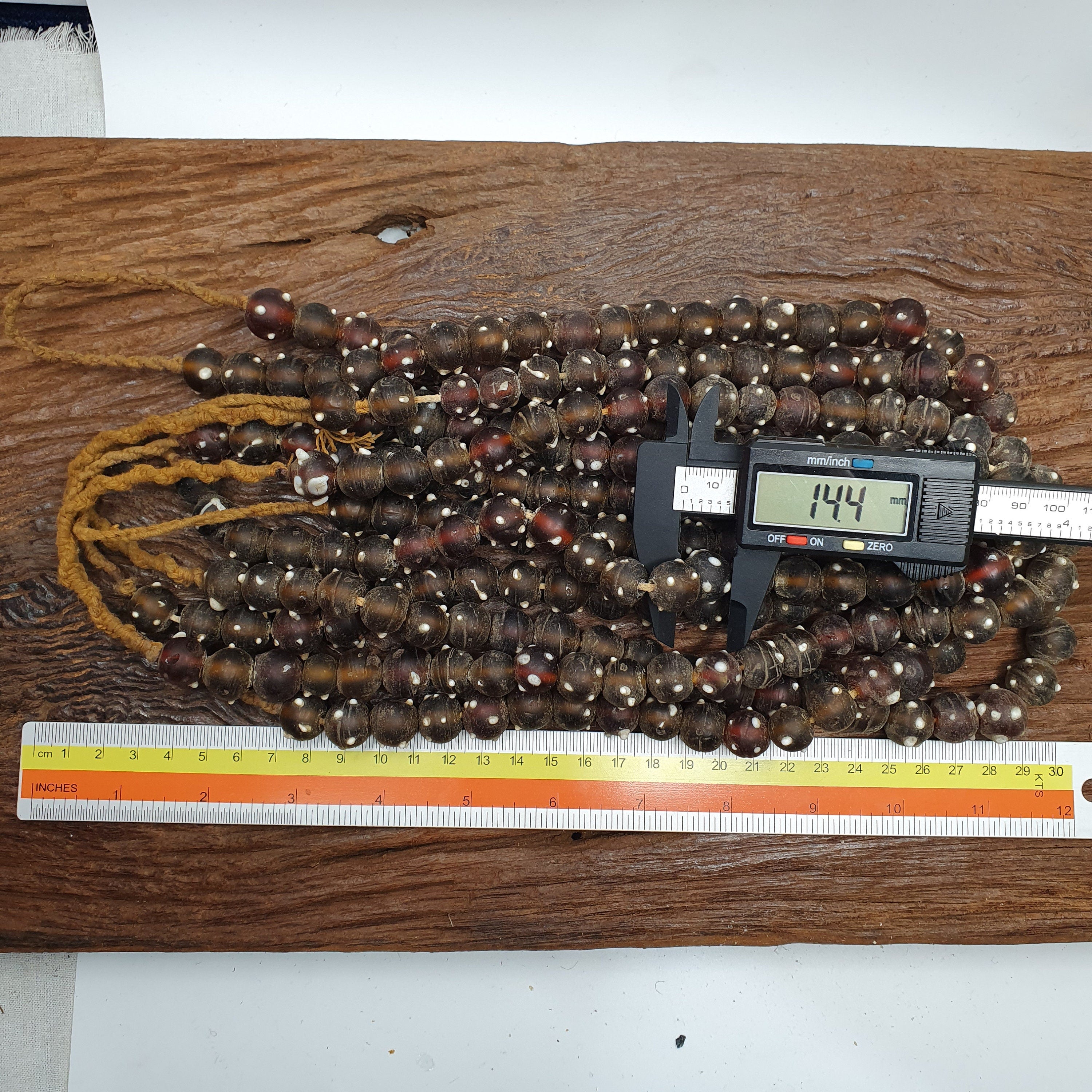 Vintage african trade beads skunk, venetian glass  beads necklace strandGift