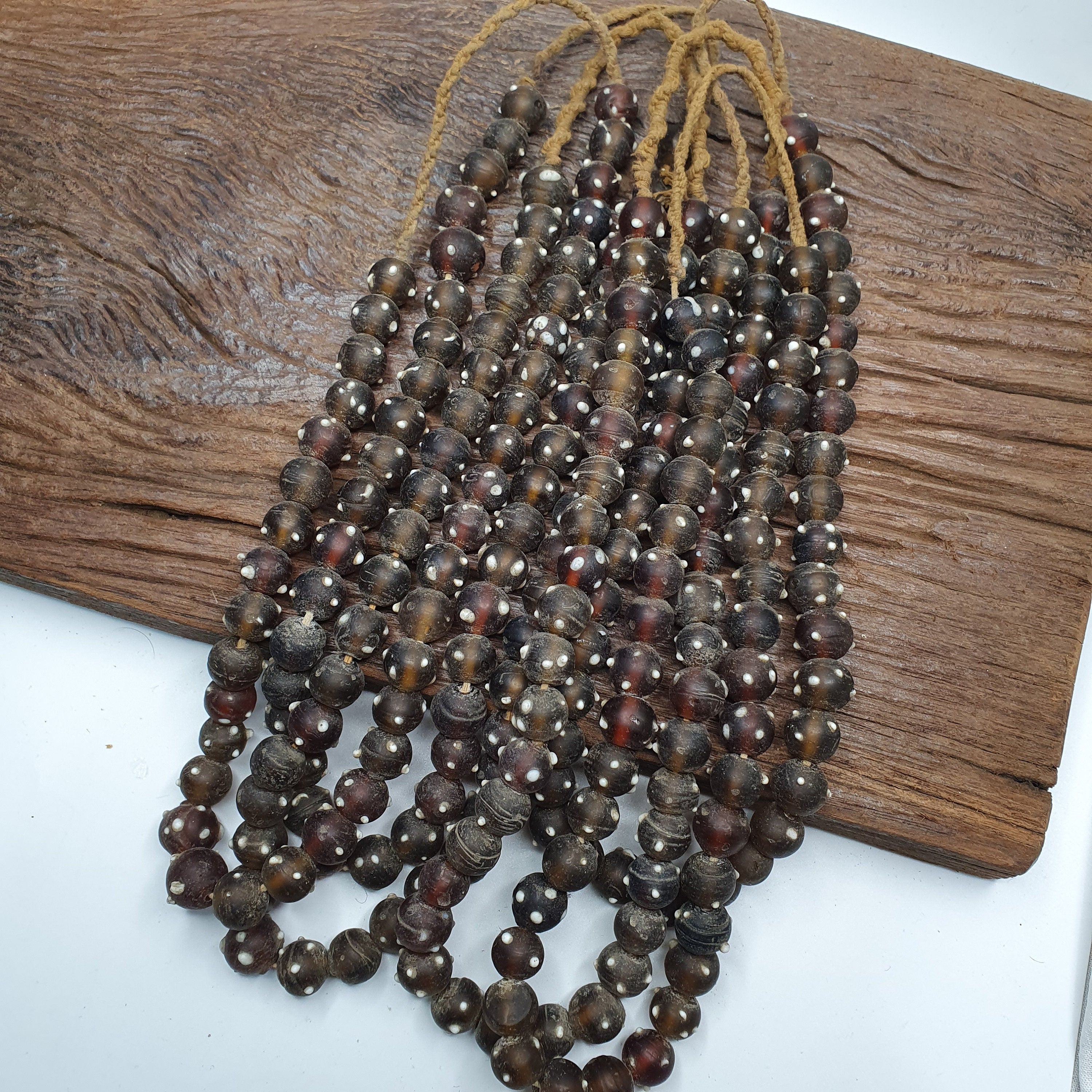 Vintage african trade beads skunk, venetian glass  beads necklace strandGift