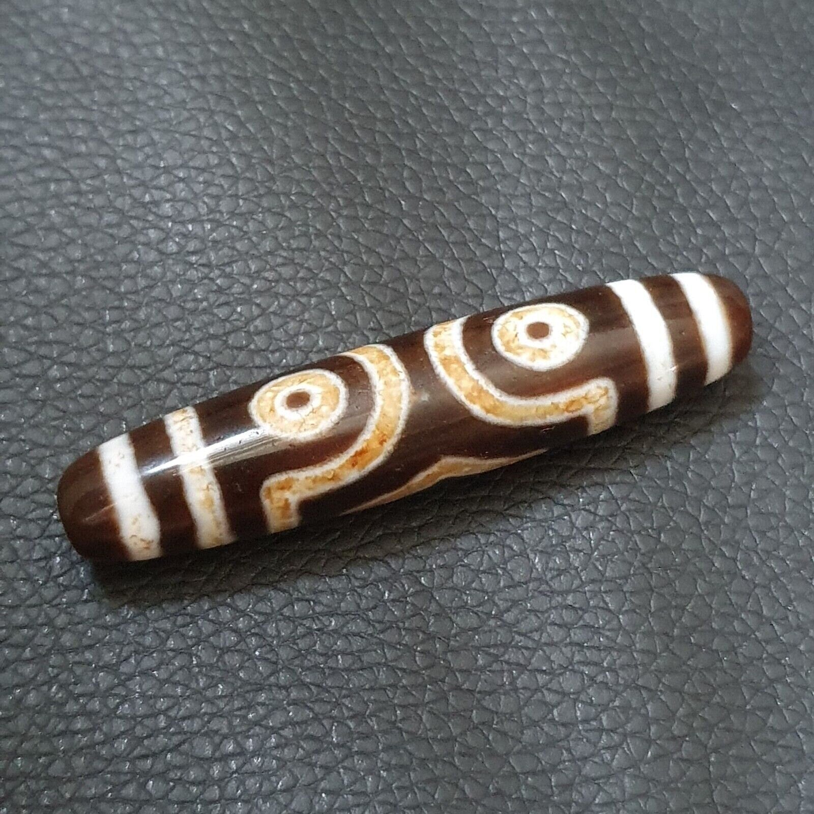 3 eyes bead tibetan dzi bead old amulet agate stone
