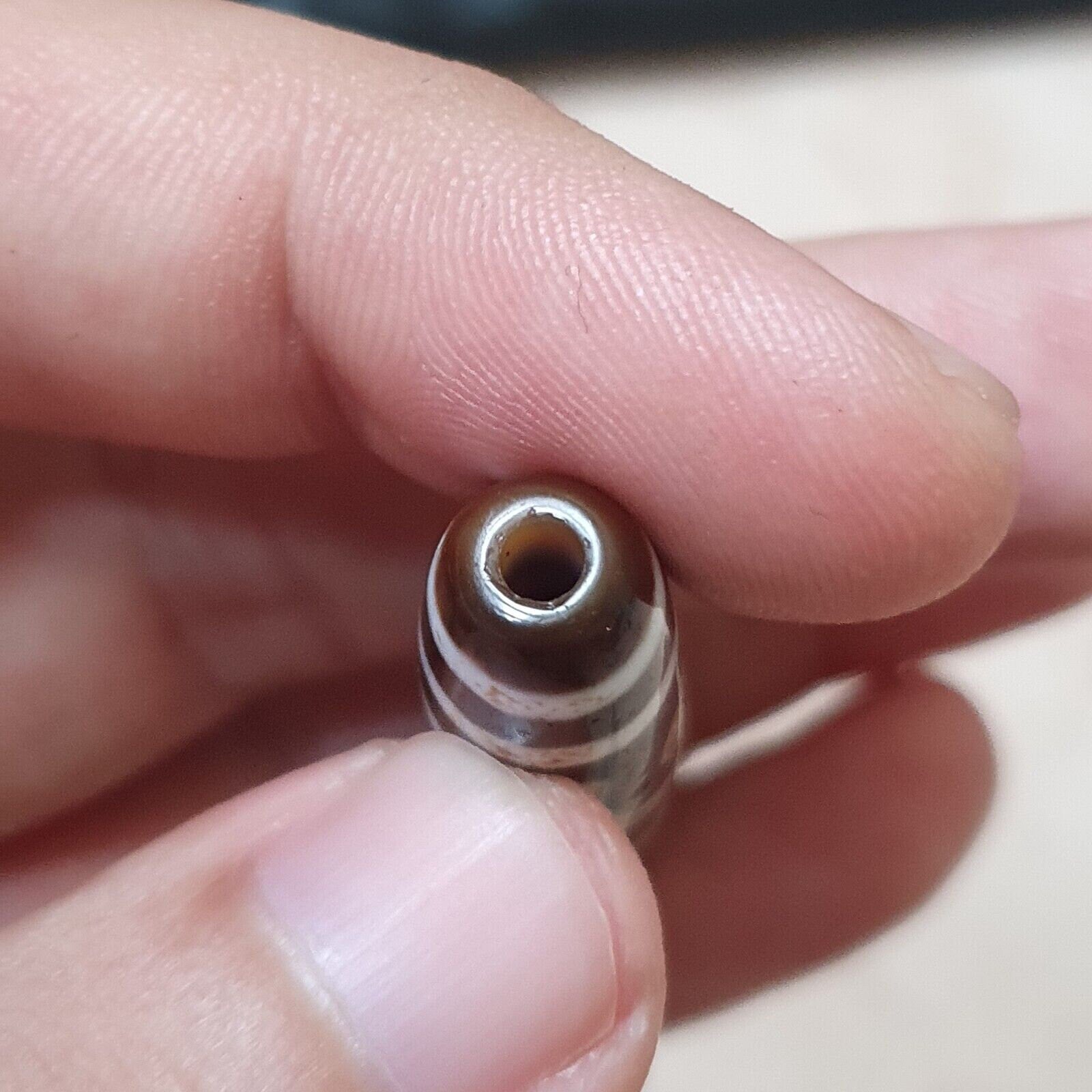 3 eyes bead tibetan dzi bead old amulet agate stone