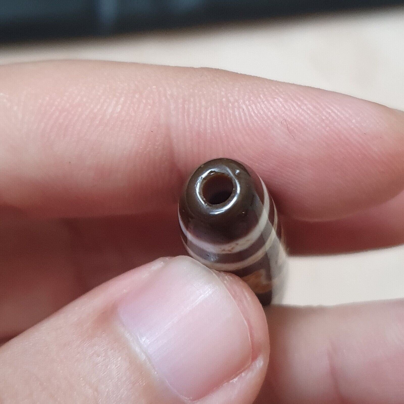 3 eyes bead tibetan dzi bead old amulet agate stone