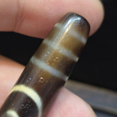 Vintage old himalayan indo tibetan rare 2 eyes patterns eye dzi amulet beads