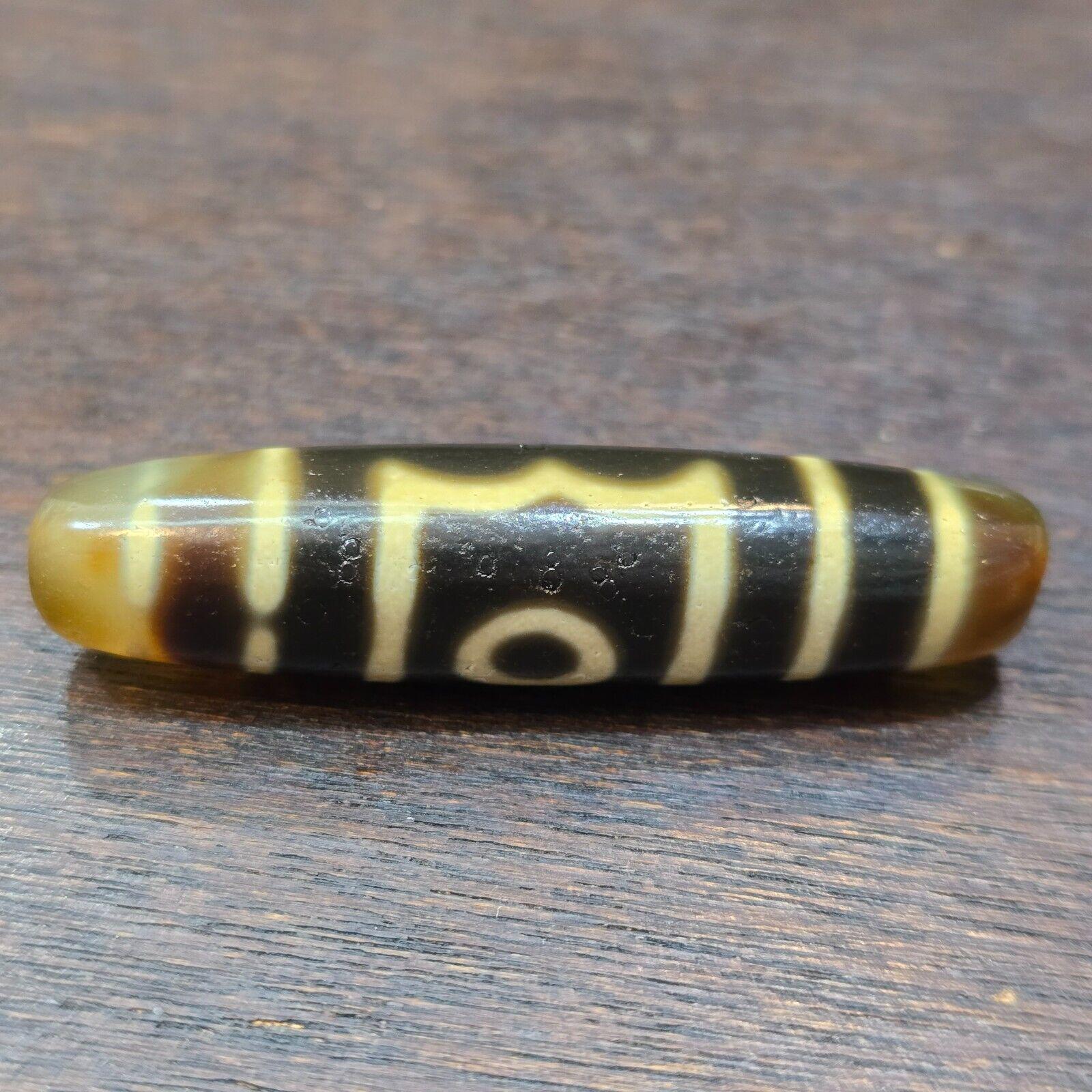 3 eyes vintage old himalayan indo tibetan rare patterns eye dzi amulet beads