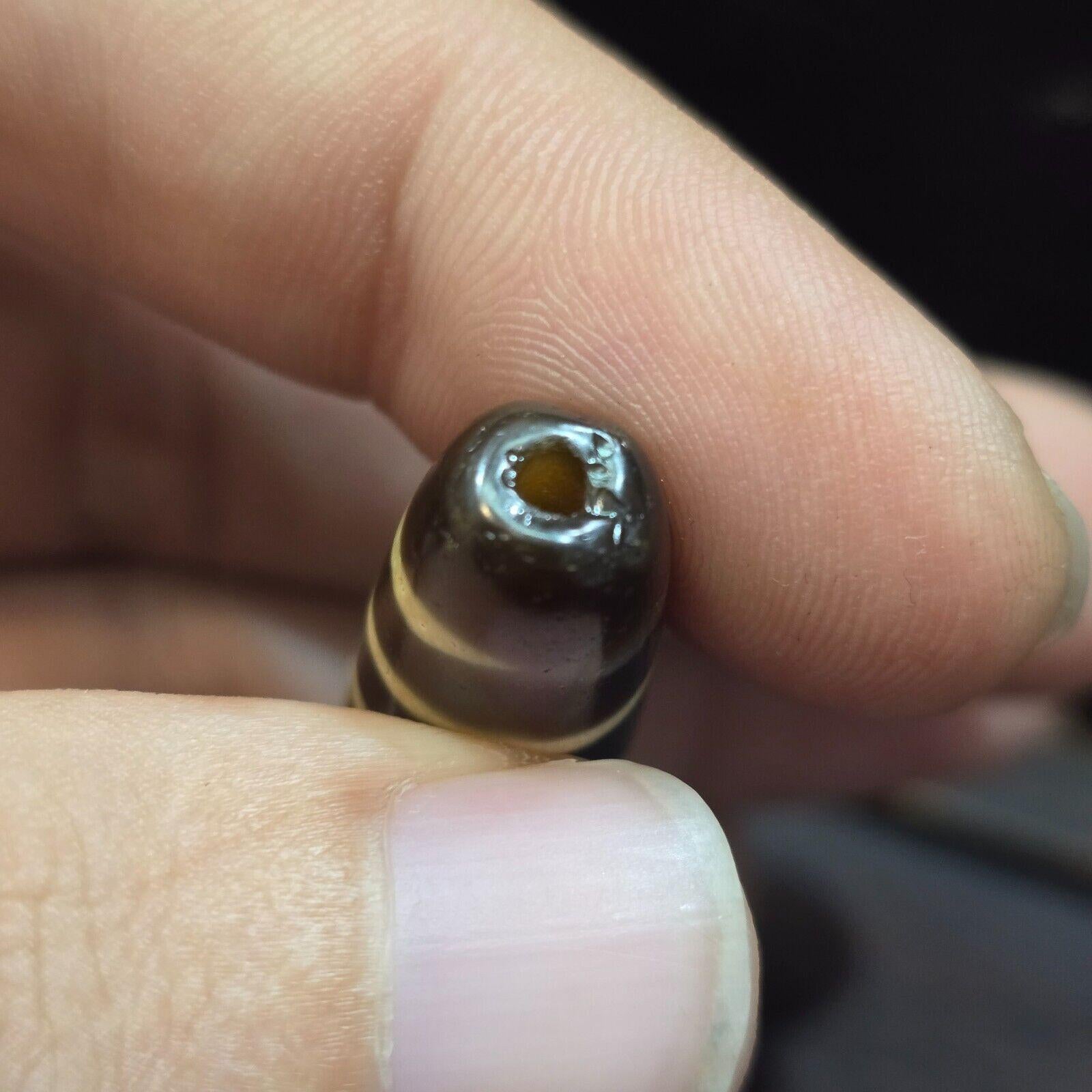 Vintage old himalayan indo tibetan rare 2 eyes patterns eye dzi amulet beads