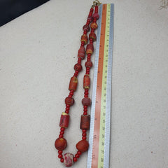 Antique venetian white heart trade beads necklace