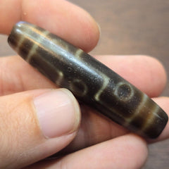 Vintage old tibetan 9 eyes agate stone dzi bead big amulet