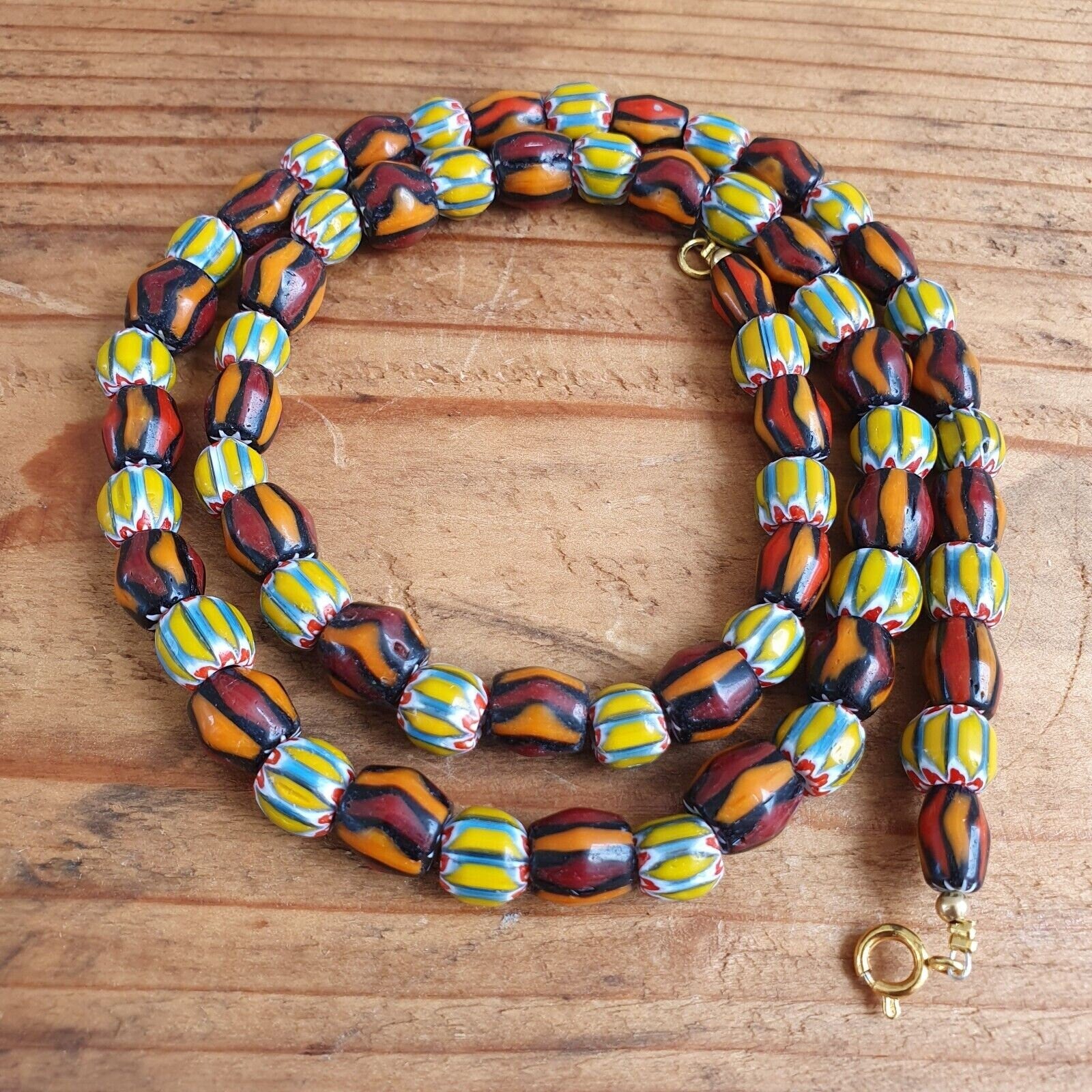 Vintage beads old chevrons beads necklaceGift