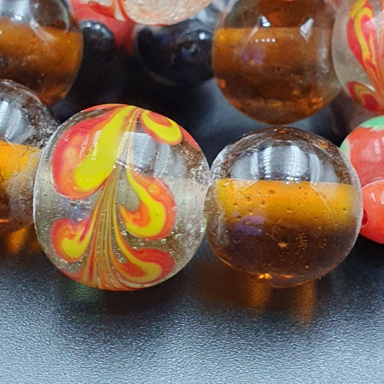 Vintage handcrafted old glass beads necklaceGift