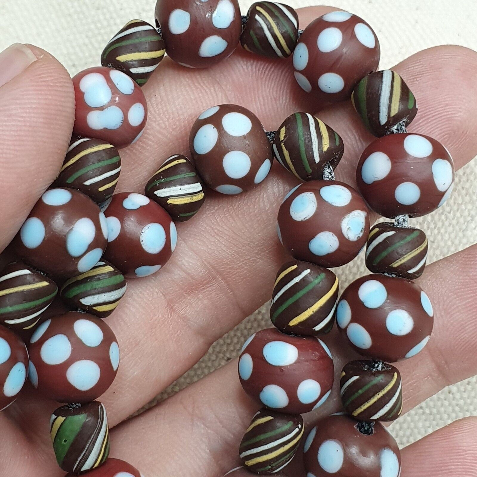 Thousand eyes venetian style beads necklace