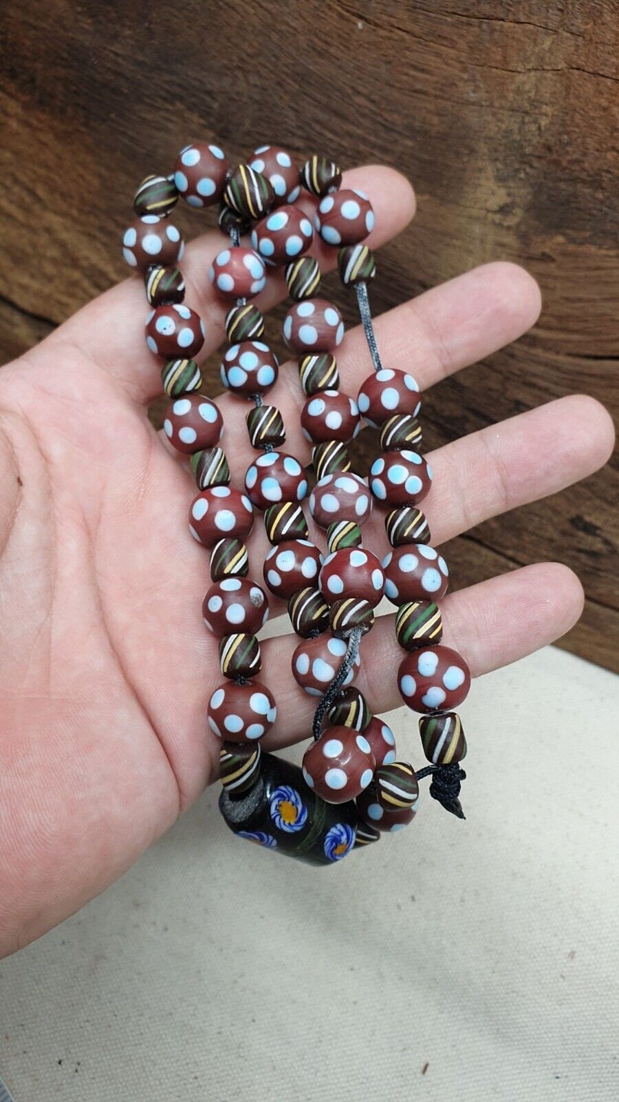 Thousand eyes venetian style beads necklace