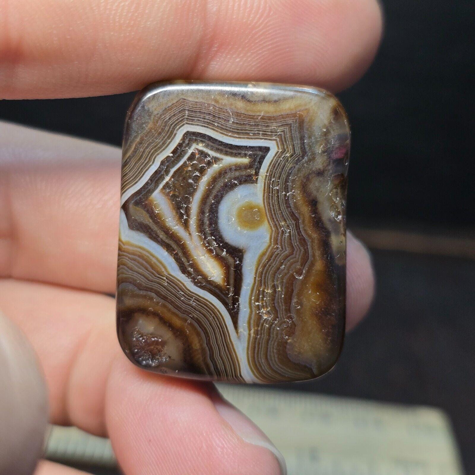 Antique rare tibetan himalayan crystal eye agate bead pendant