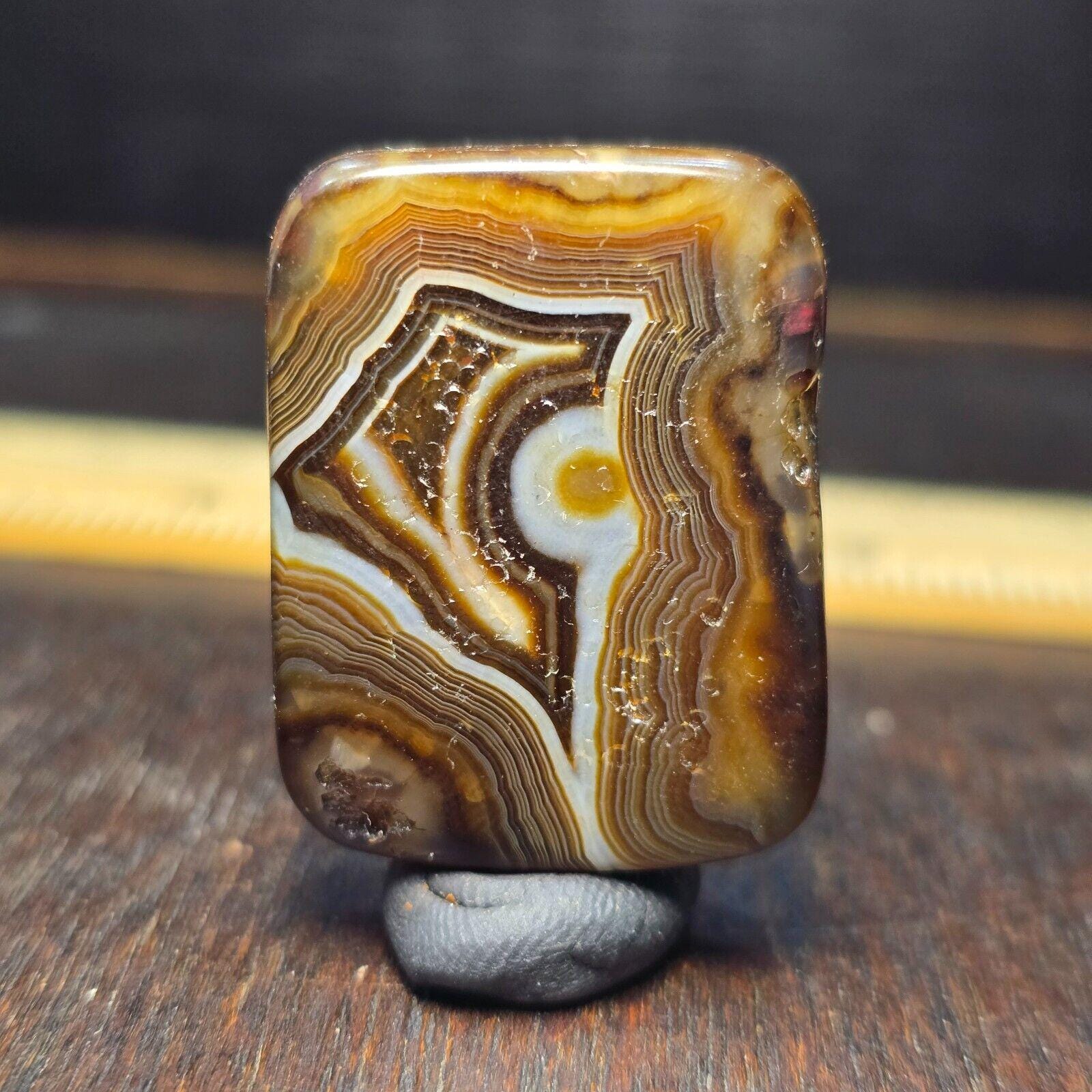 Antique rare tibetan himalayan crystal eye agate bead pendant