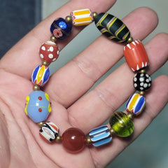 Vintage african venetian style glass beads bracelet #br6Gift