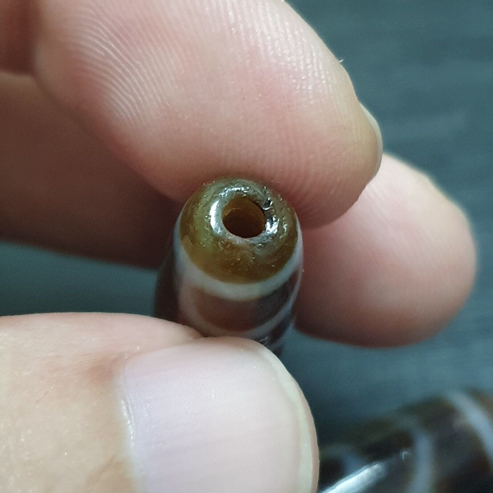 Lot 3 vintage tibetan unique pattern eyes agate stone dzi bead amulet