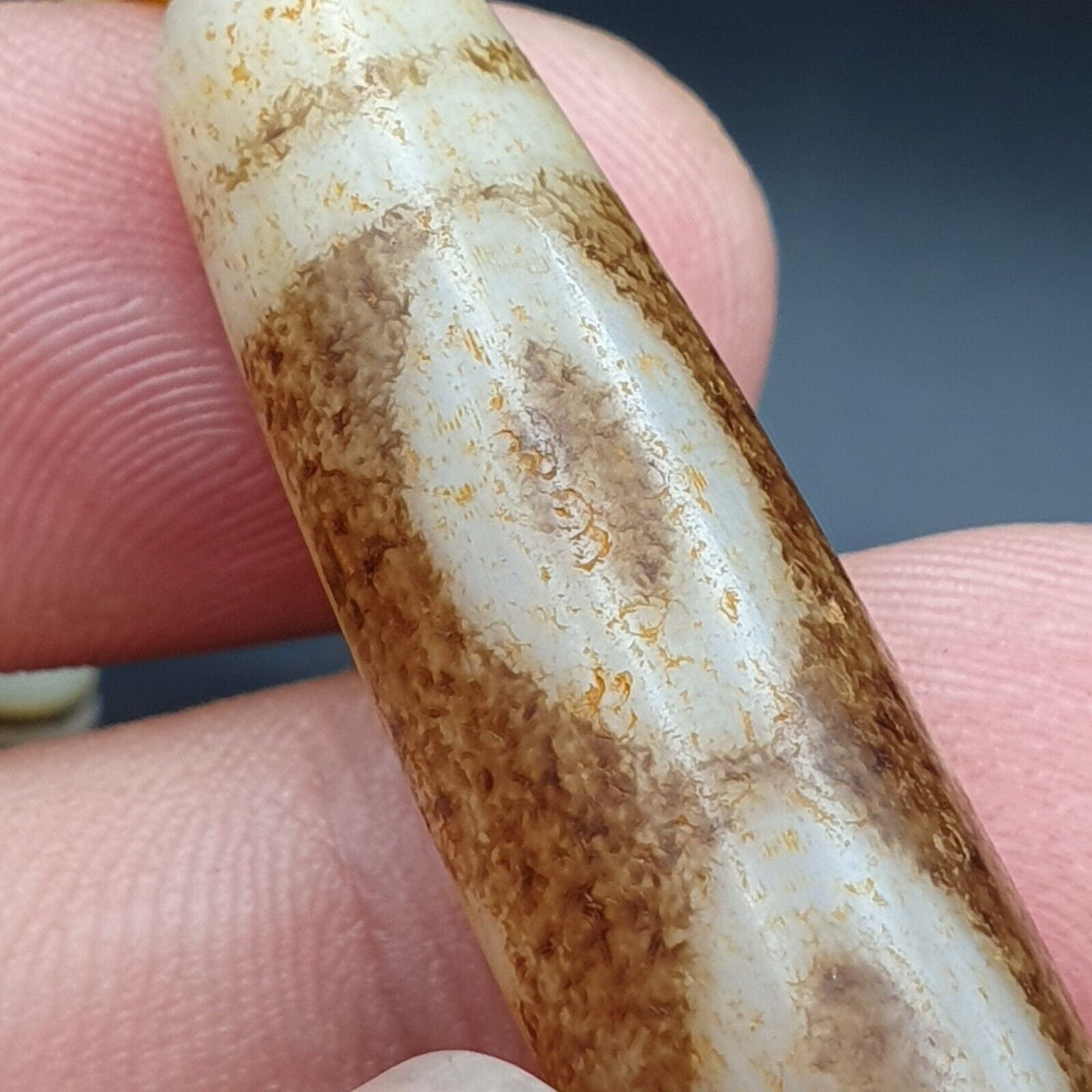 Vintage antique agate bead tibet himalayan dzi pendant necklace