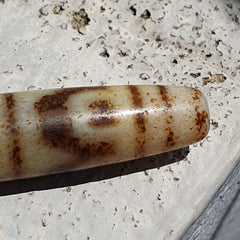 T36- himalayan tibetan dzi 6 eyes triple lines spiritual amulet mala bead