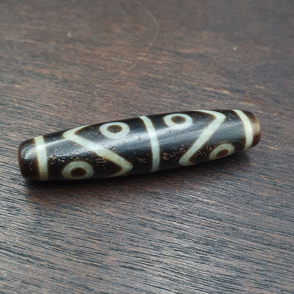 Himalayan tibetan 8 eyes agate dzi bead amulet smooth skin bead otb-29f2