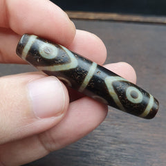 Himalayan tibetan 8 eyes agate dzi bead amulet smooth skin bead otb-29f2