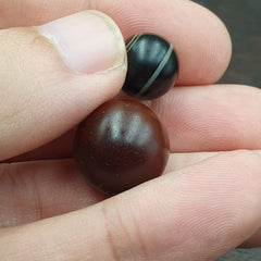 Antique tibetan agate bead natural eyes patterns agate no holes lot 2 pcs