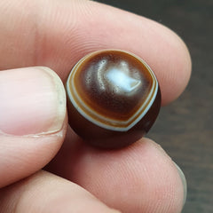 Antique tibetan agate bead natural eyes patterns agate no holes lot 2 pcs