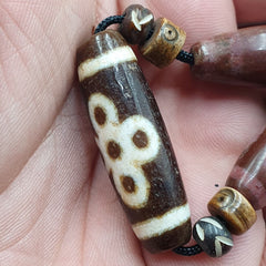 Power beads lot indo tibetan himalayan flower 5 eyes agate bead amulet dzi