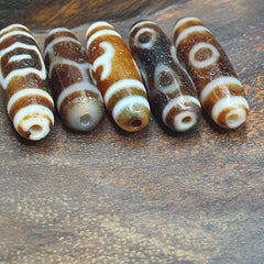 Lot 5 tibetan unique patterns eyes agate stone dzi bead amulet l5p