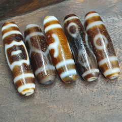 Lot 5 tibetan unique patterns eyes agate stone dzi bead amulet l5p