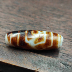 Rusted antique himalayan indo tibetan white agate dzi bead amulet  #3-6