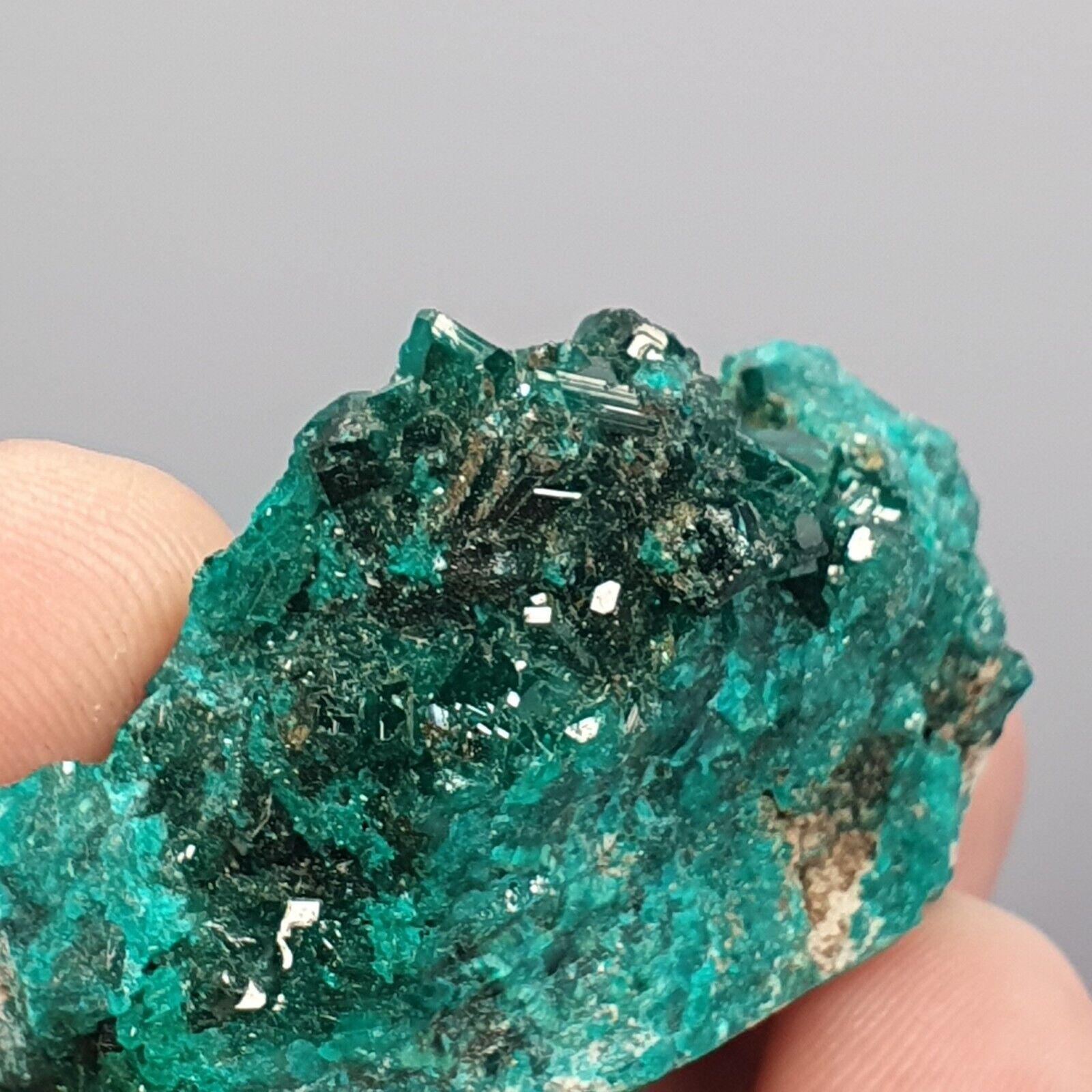 Green Dioptase Crystal Specimen: Congo Druzy Crystals, 140 Carats