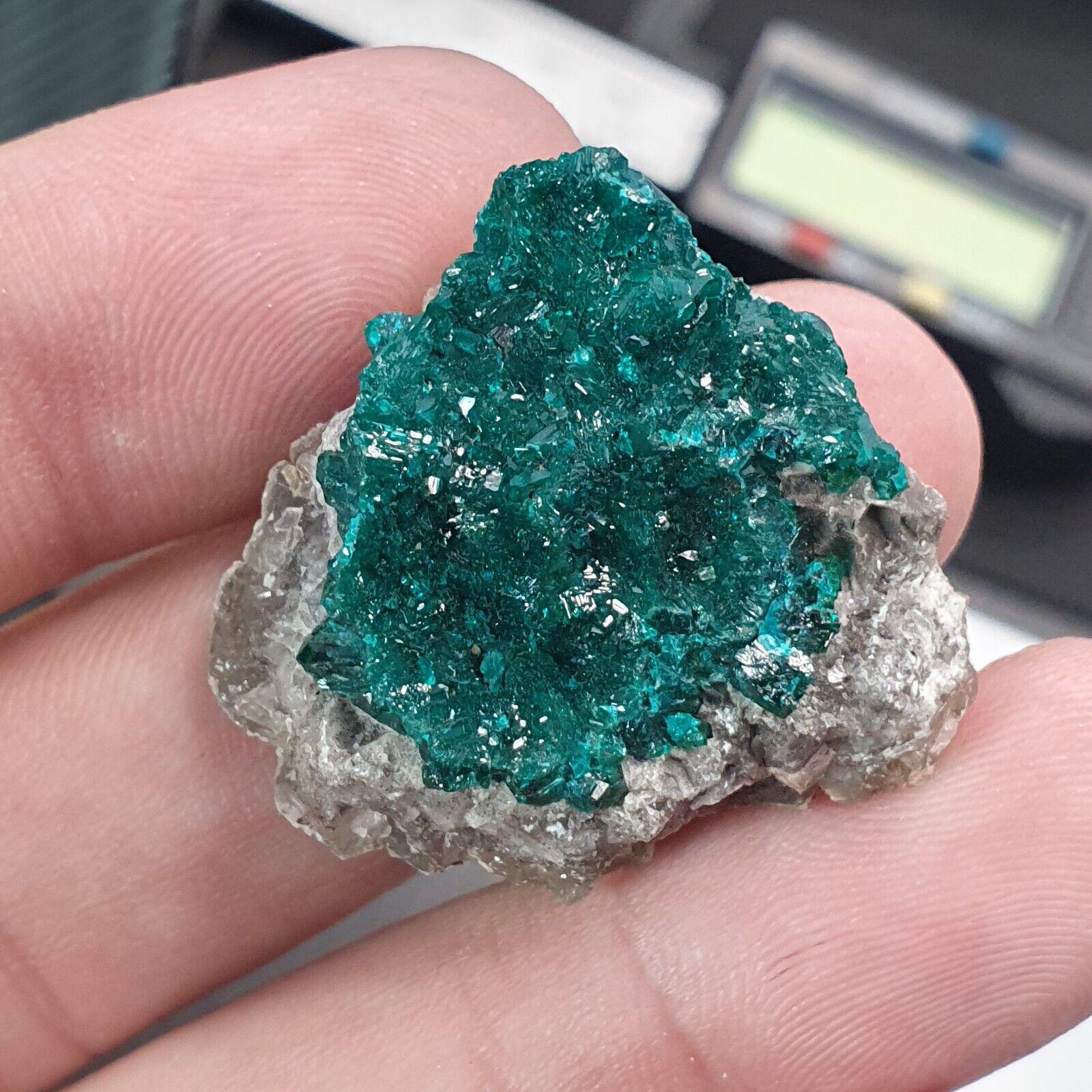 Green Dioptase Crystal Specimen: Congo Druzy Mineral, 65 Carats
